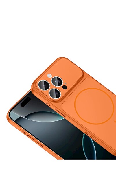 KILIF HOUSE iPhone 17 Compatible Hard Ag Glass Pc Magsafe Supported Case with Lens Protector