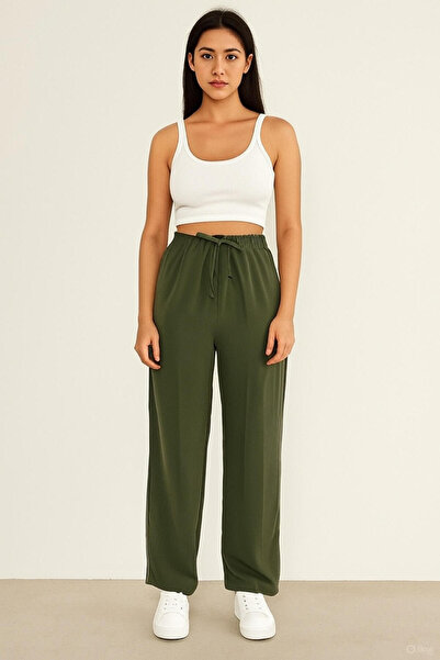 ELMODA Femeie kaki pantaloni palazzo