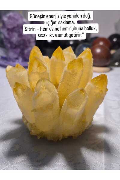 güleçdoğaltaş 💛 Sitrin Lotus Çiçeği – Bolluk ve Pozitif Enerji Taşı (250-350...