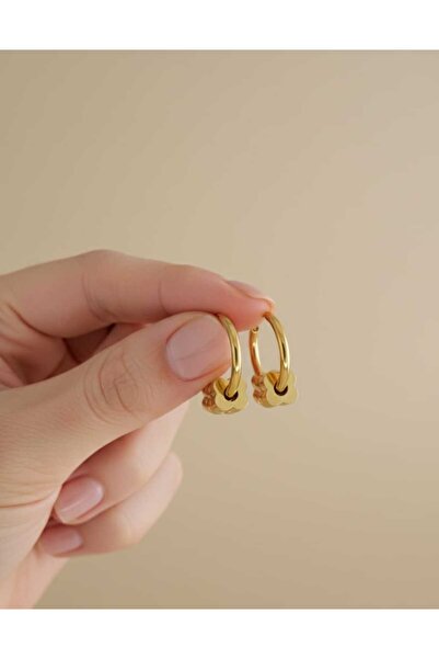 SONES Halka Elegant Gold Steel Earrings