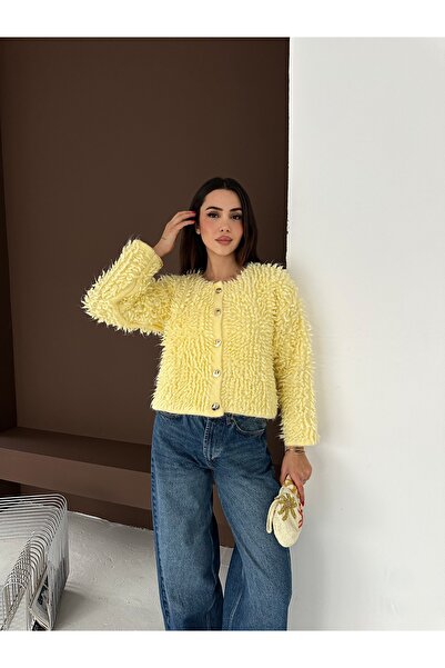 SBL COLLECTİON Crew Neck Tassel Detailed Women's Cardigan