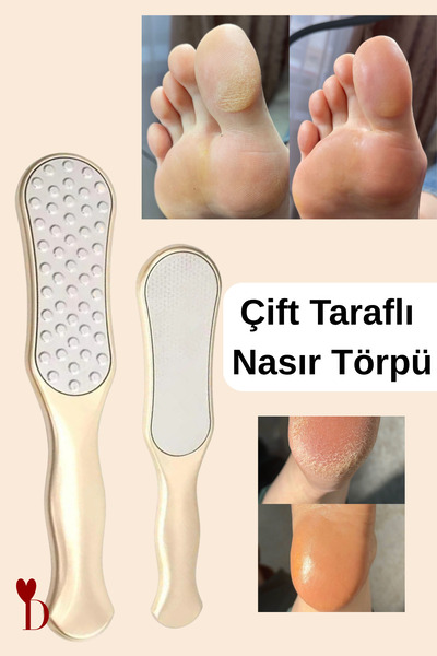 Dami Beauty Ayak Törpüsü Metal Paslanmaz Çift Taraflı Nasır Törpü Gold