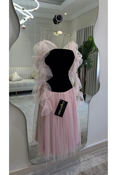 ABRARYZ wool evening dress on tulle