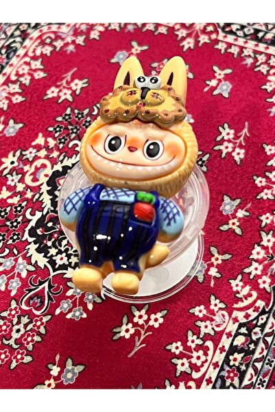 EDELFU Popsocket Yapışkanlı 3D Kabartma Labubu Desenli Telefon Tutacağı Akrilik Epoksi Yüzey Parmak Tutucu