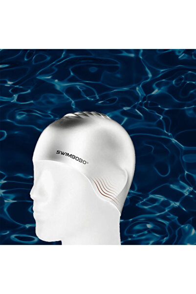Swimbobo Adult swimming helmet, men and women, waterproof, UV protection, silicone, white, SWIMBOBO™