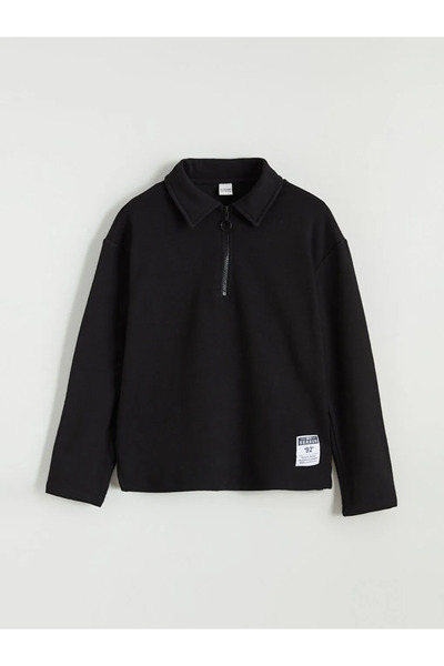 LC Waikiki LCW Kids, negru, cu guler polo, pentru fete, tricou și pantaloni d...