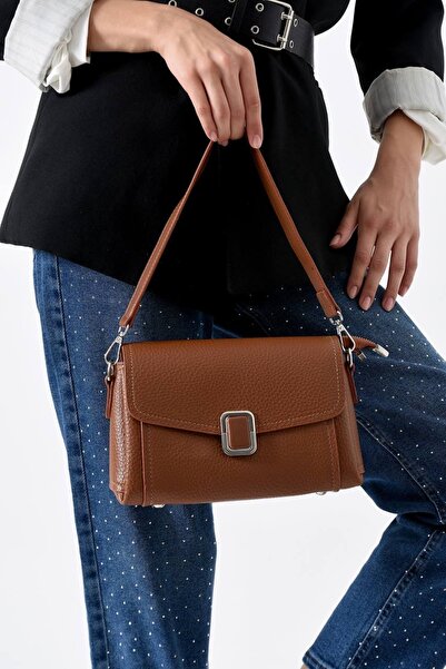 Pandora Bags Soft Leather Crossbody and Shoulder Bag with Multi-Compartment Lock Detail