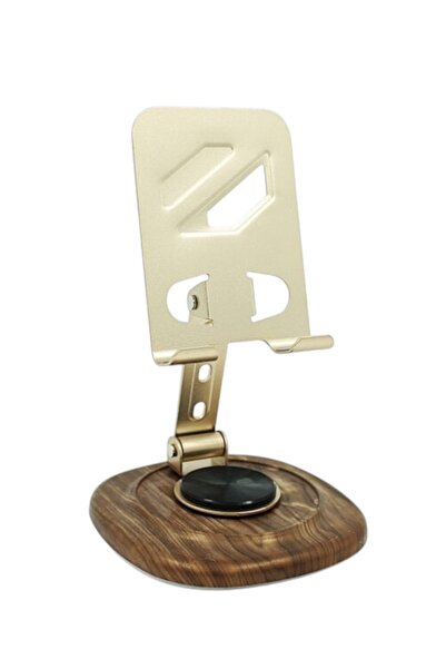 KILIF HOUSE حامل تابلت خشبي المظهر قابل للطي وقابل للتعديل يدور 360 درجة، حامل هاتف لسطح المكتب