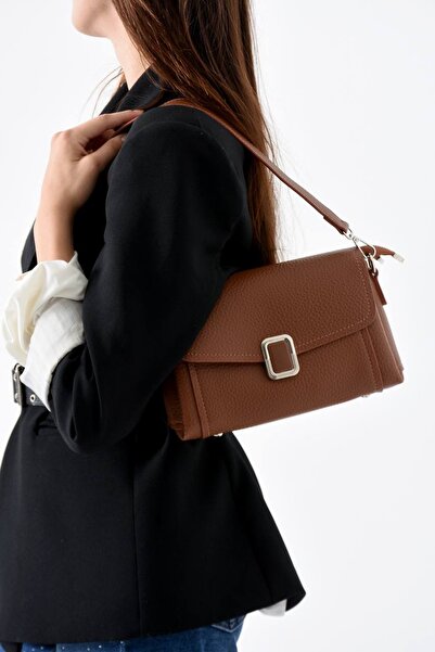 Pandora Bags Soft Leather Crossbody and Shoulder Bag with Multi-Compartment Lock Detail