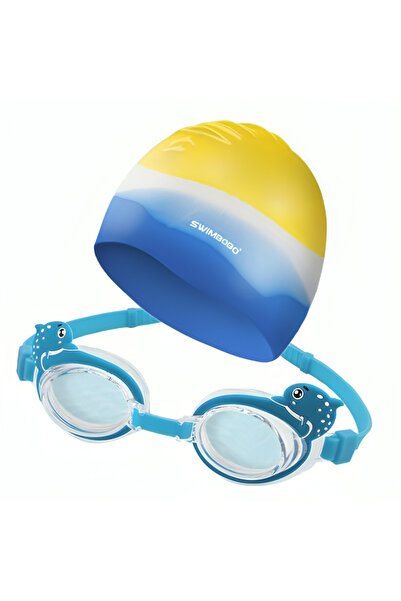 bebeLOGIC Set de inot pentru copii, bebeLOGIC®, cu clips nazal, dopuri pentru urechi, 3-6 ani, albastru