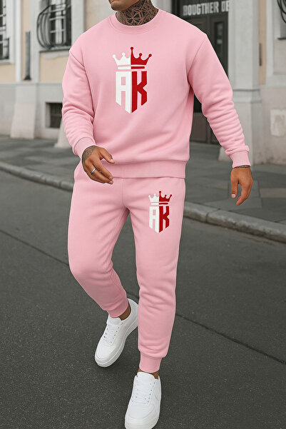 classy moda Ανδρικό σετ αθλητικής φόρμας επένδυση fleece νήματα Sh με τύπωμα ...
