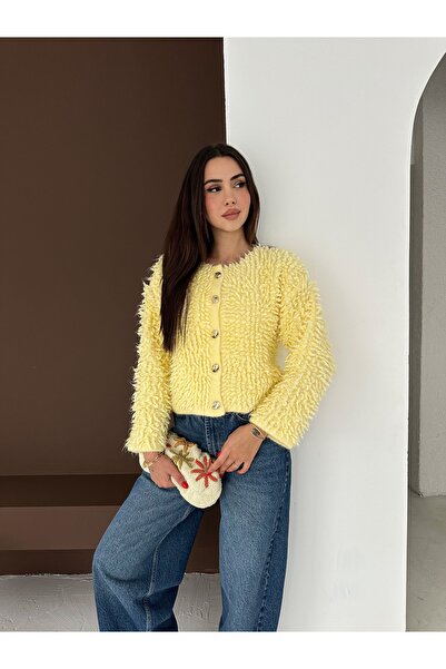 SBL COLLECTİON Crew Neck Tassel Detailed Women's Cardigan