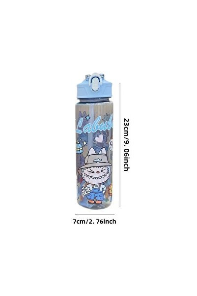 synshop Labubu Water Bottle Blue Flask Girls Boys School Water Bottle 900 ml Bpa Free Gift