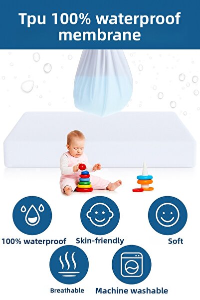 Haton Home وسادة سرير أطفال مقاومة للسوائل، واقي سرير أطفال، واقي سرير للأطفا...