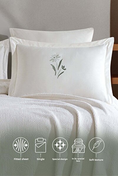 Elart Sunrise Single Cream Blanket Set - 4 Pieces