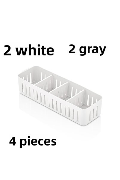 Mons 4 قطع منظم قابل للتعديل من Qlux لدرج الخزانة والطاولة والحمام ومنظم أدوا...