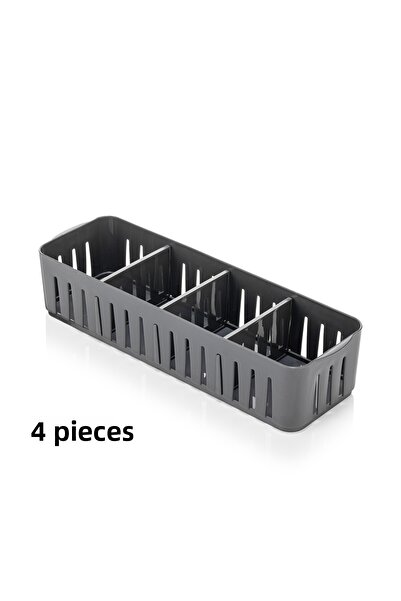 Mons 4Pcs Adjustable Organizer Qlux Cabinet Drawer Table Bathroom Towel Jewelry Makeup Organizer L-00641