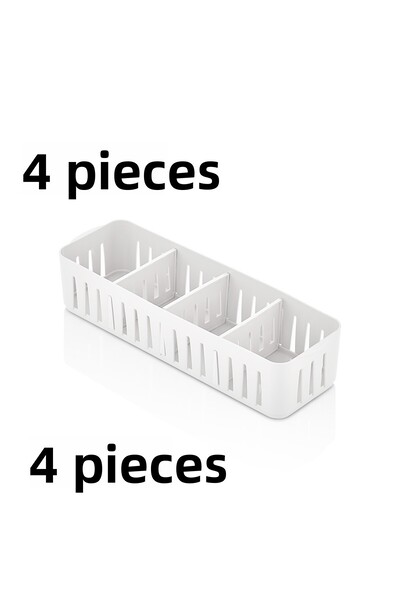 Mons 4 قطع منظم قابل للتعديل من Qlux لدرج الخزانة والطاولة والحمام ومنظم أدوا...