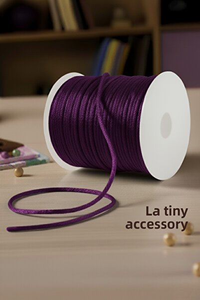 LA TINY AKSESUAR 5 متر الأرجواني فلوش حبل النايلون حبل الساتان، الصداقة - الأ...