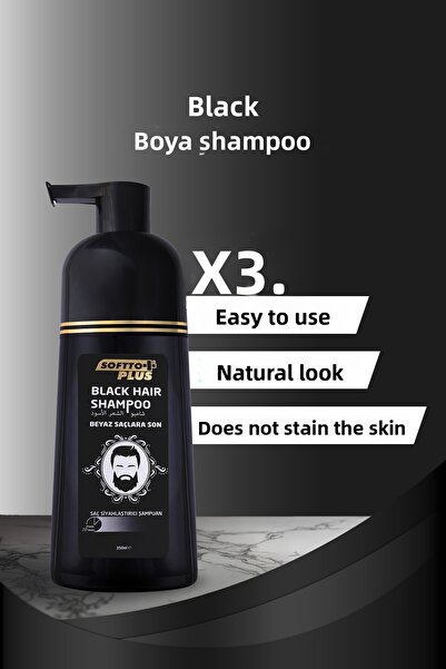 Softto Plus :Black Hair Shampoo Anti White Hair Blackening Shampoo 350 ml