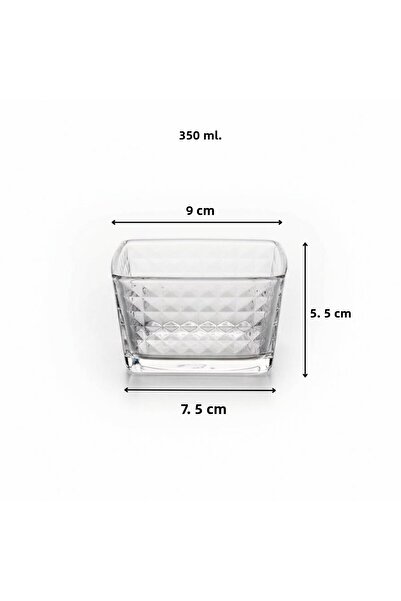 FAIR HOME Pyramid Pattern Breakfast Glass Bowl Set - 6 Pieces - 350 Ml.