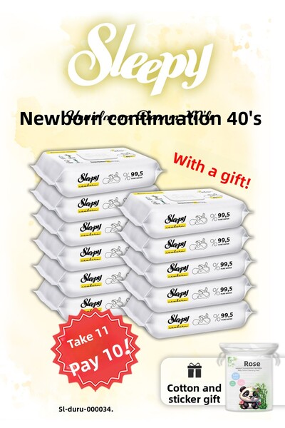 Sleepy اشتري 11 واحصل على 10، مناشف مبللة لحديثي الولادة من نوع Continue، 40 ...