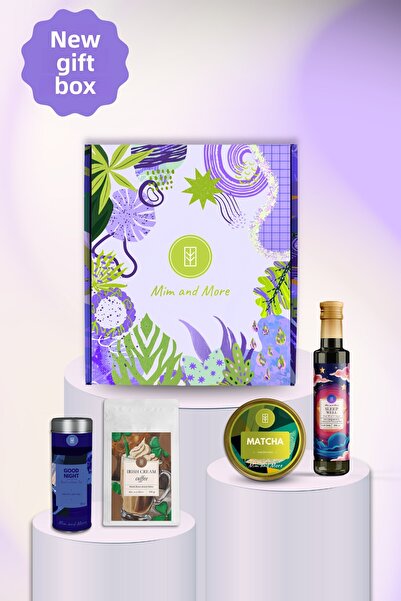 Mim and More Moonlight Gift Box | Pure Matcha, Good Night Tea, Irish Coffee, Sleep Well Vinegar Set
