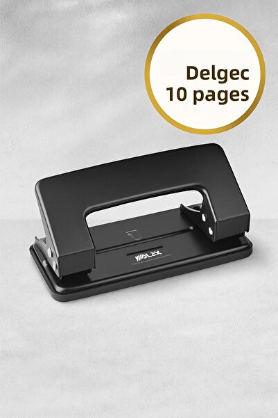 ANI OFİS KIRTASİYE A K آلة تثقيب المكاتب - قدرة تثقيب 10 أوراق، قاعدة غير قابلة للانزلاق، هيكل متين، تصميم مريح