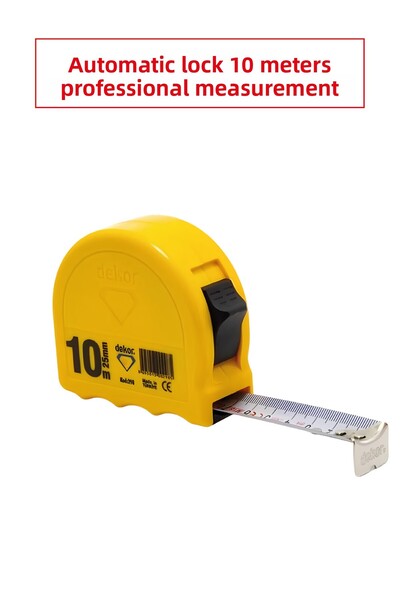 Dekor Tape Measure 10m X 25mm Code 298 Yellow Series Auto-Lock Durable Measur...