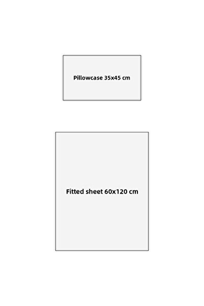 ngn collection Set of 2 100% Cotton Poplin Fitted Sheet and Pillowcase Park Bed |   60X120 cm 35X45 cm