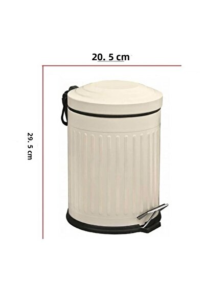 Begin Power Vintage 5 Lt Trash Can with Soft Close Lid Office Kitchen Bathroom Balcony Trash Can Cream