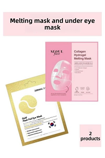 Dermal Transparent Collagen Mask and Gold under Eye Mask Set 34 Gr and 4 Gr