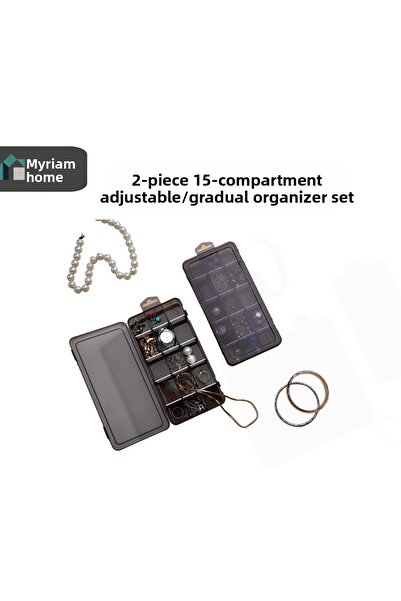 Lova Miryamhome 2-Pack Adjustable 15-Compartment Jewelry and Accessory Organi...