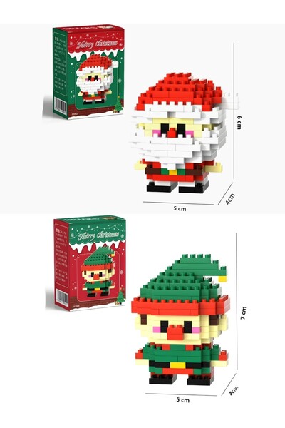 DEK Bricks New Year Special Series Santa Claus and Helper Elf Set of 2 Jigsaw Puzzle Building Blocks