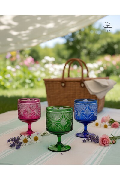 AKDEN STORE Cut Crystal Decor Maple Cup, Magnolia Bowl