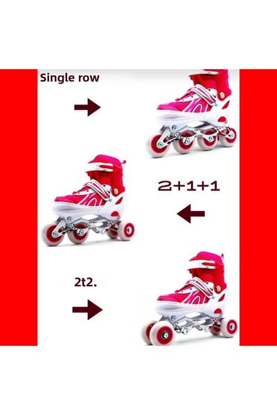 CANSPORT Concept Can Sport Pink Lighted Adjustable Training Skating and Protection Set 34-37