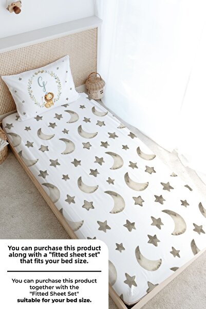Tuğba Kuğu Single Duvet Cover Set (160X220) - Little Lion Series - Letter g