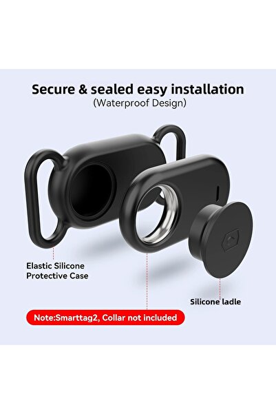 Samsung Caseonn Galaxy Smarttag 2 Case Neck Leash Attachment for Pet Black