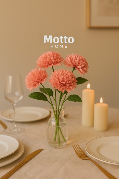 Mottogo Buchet de flori artificiale de crizantemă lungă cu 5 capete 40 cm