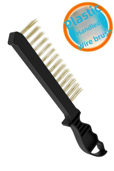 NZB فرشاة سلكية بمقبض بلاستيكي لإزالة الأوساخ والصدأ 23 سم