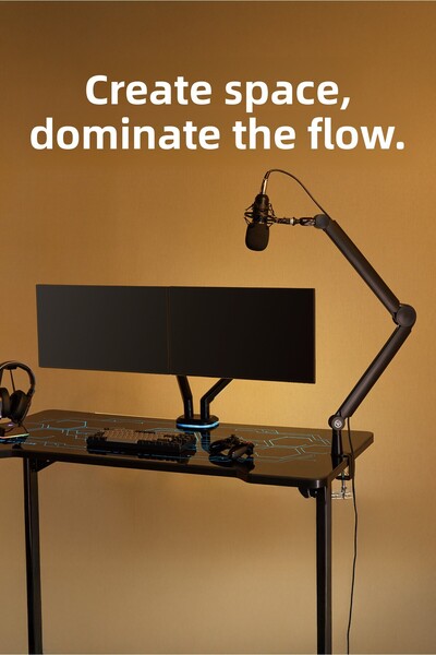 NPO ذراع ميكروفون احترافي للبث مع نظام إدارة الكابلات وممتص الصدمات من ستوديو ديزاين طراز STD131B