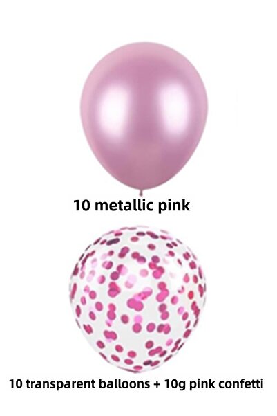 Parti dolabı بالون شفاف مع قصاصات وردية ميتاليك مجموعة بالونات وردية 20 قطعة
