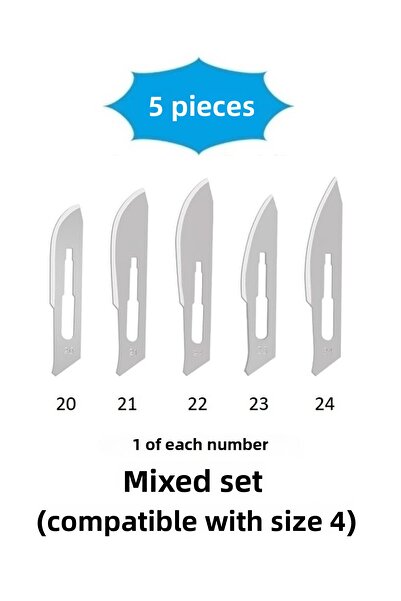 QBR Home 5-Pack Mixed Wooden Sculpture Carving Art Replacement Blade (1 Piece Each No:20-21-22-23-24 Mixed Set)