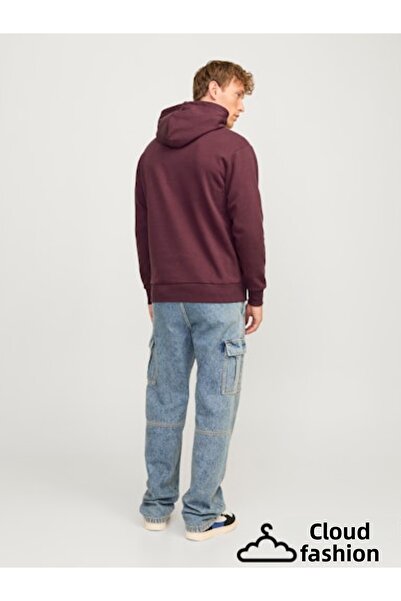 Jack & Jones Caleb Varsity Men's Burgundy Sweatshirt (12256521-Vw)