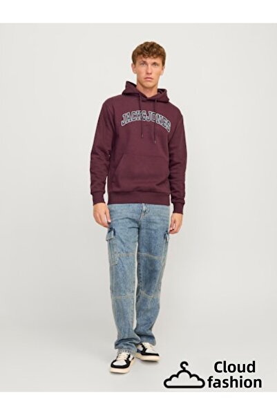 Jack & Jones Caleb Varsity Men's Burgundy Sweatshirt (12256521-Vw)