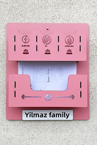 kutuTR Apartment Shared Bill & Mailbox Wooden - Pink