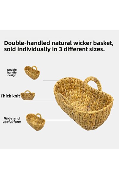 CasaLinda Coș din răchită în tonuri de maro rustic bej, practic pentru decora...