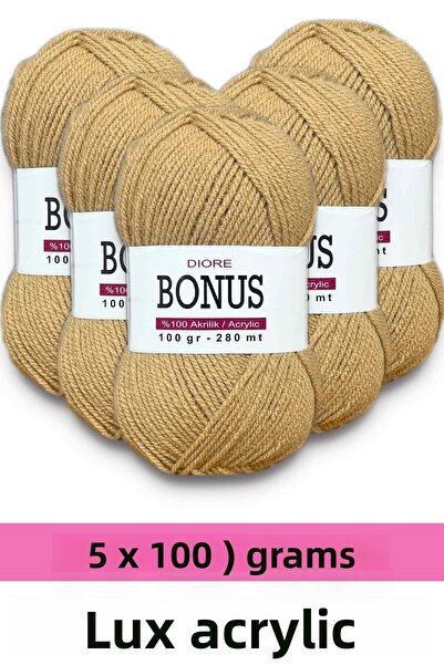 BONUS 5 x 100 γραμμάρια Κλασικό Πολυτελές Ακρυλικό Νήματα 803