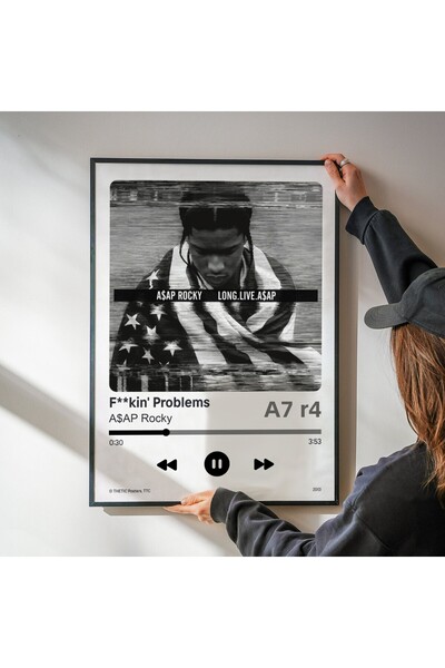 Thetic A$Ap Rocky - F**Kin' Problems Single Collection Premium Spotify Poster - Song Poster!