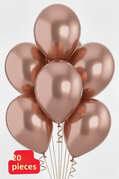 Baloncu Nene 20 قطعة من بالونات الاحتفال باللون الذهبي الوردي اللامع لتزيين ومواد احتفالات أعياد الميلاد